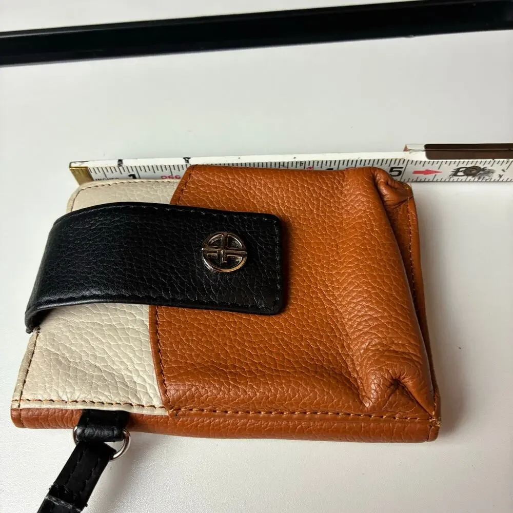 Giani Bernini Softy Leather Mini Phone Wallet Tricolor Preppy Classic Old Money